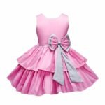 Hopscotch Girls Polyester- Blend Sleeveless Solid Party Dress