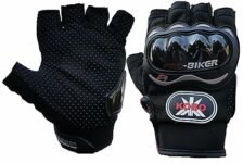 Probiker Leather Motorcycle Riding Half Finger Gloves