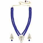 Peora Gold Plated Crystal Pearl Long Necklace