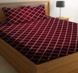 Decent Home Microfiber Queen Checkered Flat Bedsheet