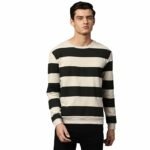 Dennis Lingo Men’s Cotton Blend Full Sleeves Striped Sweatshirt